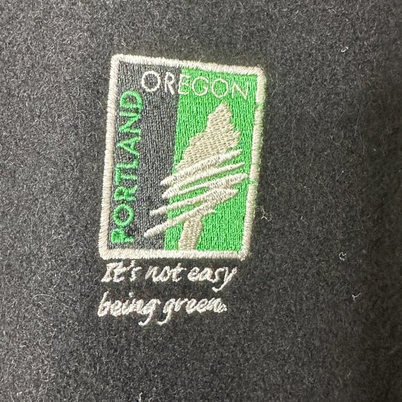 Vintage ID WEAR Men's Black Recycled Wool Blend Varsity-Style Bomber Jacket XL - Picture 2 of 8